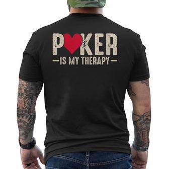 Poker Is My Therapy Men's T-shirt Back Print - Thegiftio UK