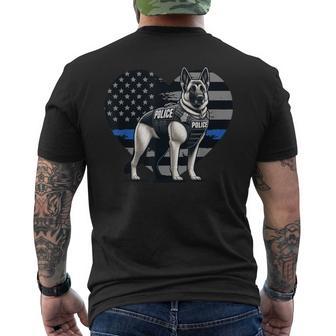 Police K9 Police Dog Police Flag Men's T-shirt Back Print - Thegiftio UK