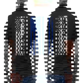 Police Officer Usa American Flag Men's T-shirt Back Print | Mazezy