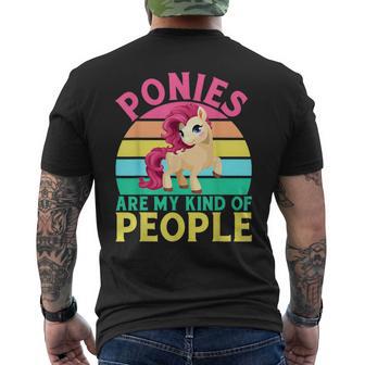 Ponies Are My Kind Of People Pony Men's T-shirt Back Print - Thegiftio UK