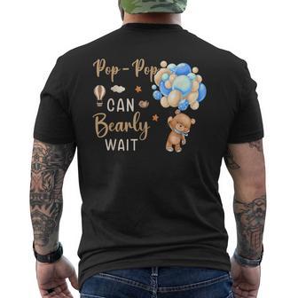 Pop-Pop Can Bearly Wait Bear Gender Neutral Boy Baby Shower Men's T-shirt Back Print - Thegiftio UK
