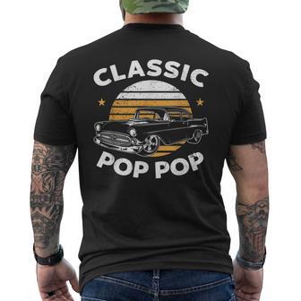 Pop Pop Vintage Retro Classic Car Lover Enthusiast Men's T-shirt Back Print - Thegiftio UK