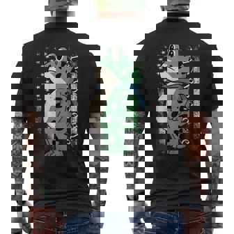 Portland Frog Protest Patriotic America Flag Vintage Men's T-shirt Back Print - Thegiftio