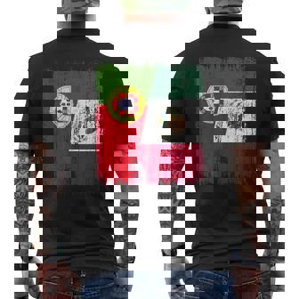 Portugal Mexique Demi-Drapeau Portugais Patrimoine Mexicain T-shirt imprimé au dos - Cadeauxyz