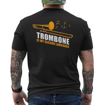 Posaune Ist Meine Zweiteprache T-Shirt mit Rückendruck - Seseable