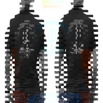 Poseidon Greek God Symbol Men's T-shirt Back Print - Thegiftio