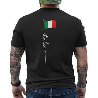 Poste De Bandera De Italia Elegante Bandera Italiana Patriótica Camiseta Hombre Estampado Espalda - Regaloses