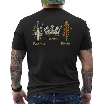 Powerless Fearless Reckless Retro Men's T-shirt Back Print - Thegiftio UK