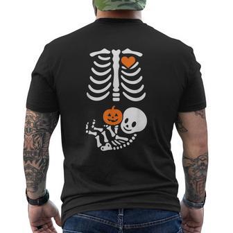 Pregnant Skeleton Baby Bump Halloween Men's T-shirt Back Print - Thegiftio UK