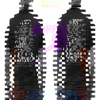 Prematurity Awareness I Wear Purple For All Preemie Warriors Men's T-shirt Back Print - Monsterry