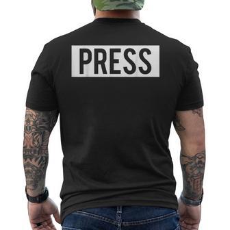 Press Journalist Palestine Press Palestinian Press Men's T-shirt Back Print | Mazezy