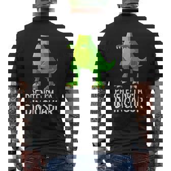 Pretend I’M A Dinosaur Costume Halloween Men's T-shirt Back Print | Mazezy