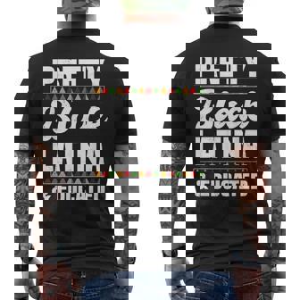 Pretty Latina & Educated Afro-Latina Hispanic Pride Men's Back Print T-Shirt | Mazezy