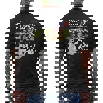 Proud Army Dad Military Dad With Dog Tag Us Flag Men's T-shirt Back Print | Mazezy