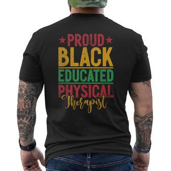 Proud Black Educated Physical Therapist Men's T-shirt Back Print - Thegiftio UK