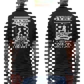 Proud Dad Awesome Clarinet Player Marching Band Men's Back Print T-Shirt | Mazezy