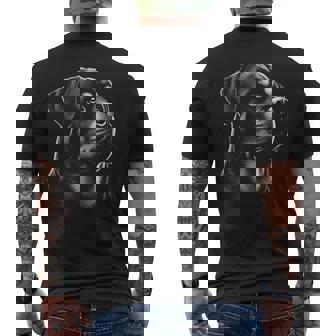 Proud Rottweiler Head Drawing Style On Chest Men's T-shirt Back Print - Thegiftio