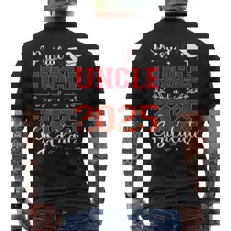 Proud Uncle Of A Class Of 2025 Graduate For Graduation Men's T-shirt Back Print - Thegiftio