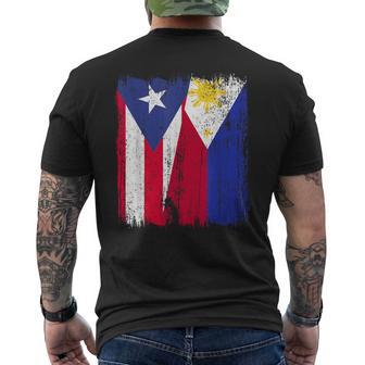 Puerto Rico Philippines Half Flag Puerto Rican Filipino Men's T-shirt Back Print - Thegiftio UK