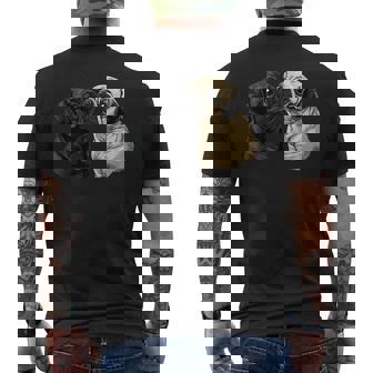 Pug Dog Face Colorful Portrait Animal Cute Pug Lover Men's T-shirt Back Print | Seseable UK