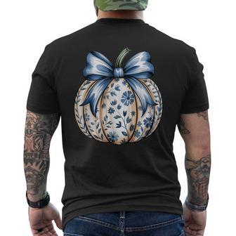 Pumpkin Aesthetic Chinoiserie Coquette Trendy Toile De Jouy Men's T-shirt Back Print - Thegiftio UK