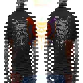 Pumpkin Halloween Baseball Ice Cream Drip Spooky Boys Youth Men's T-shirt Back Print | Seseable UK