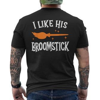 I Like Her Pumpkins I Like His Broomstick Halloween Couple Men's T-shirt Back Print - Thegiftio UK