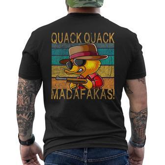 Quack Quack Madafakas Lustige Retro Pew Pew Madafakas Ente T-Shirt mit Rückendruck - Geschenkecke