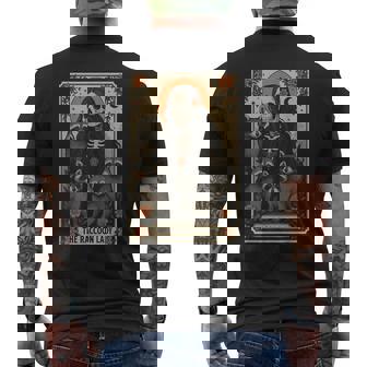 The Raccoon Lady Tarot Card Men's T-shirt Back Print - Monsterry