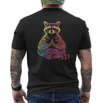 Raccoon Meditating Animal Meditation Zen Yoga Yogi Men's T-shirt Back Print - Thegiftio UK
