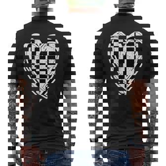 Race Car Checker Flag Racing Heart Auto Racer Men's T-shirt Back Print - Thegiftio
