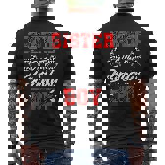 Race Car Sister Of The Birthday Boy Racing Family Pit Crew Men's Back Print T-Shirt | Mazezy