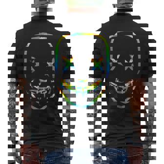 Rainbow Techno Face Breakcore Cybergrind Industrial Hardcore Men's Back Print T-Shirt | Mazezy