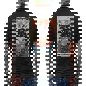 Ramen Cat Gamer Kawaii Divertido Japonés Retro Camiseta Hombre Estampado Espalda - Regaloses