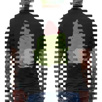 Rana Conombrero De Fresa Kawaii Cottagecore Estético Camiseta Hombre Estampado Espalda - Regaloses