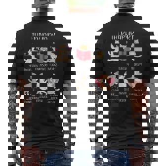 Therapurry Cat Lover Therapy Cat Puns Mental Health Men's T-shirt Back Print | Mazezy