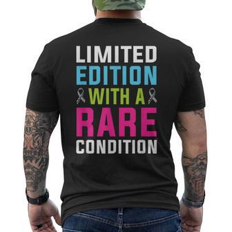 Rare Disease Awareness Day 2026 Rare Condition Zebra Ribbon Men's T-shirt Back Print - Thegiftio