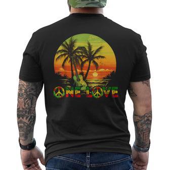 Rasta Reggaeunset Reggae Music Guitar Guitarist Jamaika T-Shirt mit Rückendruck - Geschenkecke