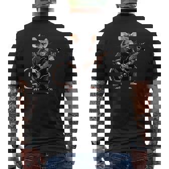 Rat Jouant De La Guitare Électrique Guitariste De Rat T-shirt imprimé au dos - Cadeauxyz