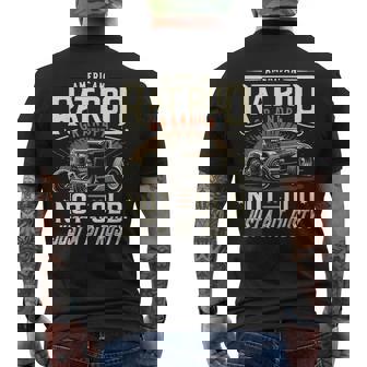 Rat Rod Grandpa Not Old Just Rusty Vintage Hot Rod Car Men's T-shirt Back Print - Thegiftio