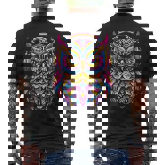 Rave Rainbow Owl House EDM Festival Raver Animal EDC Rave Men's Back Print T-Shirt | Mazezy