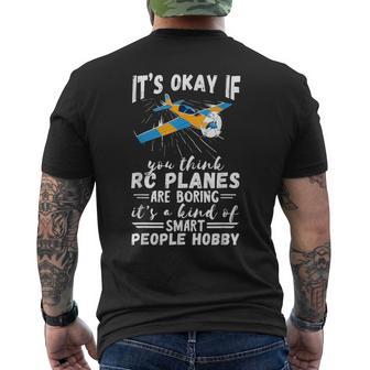 Rc Plane Smart People Hobby Airplane Lover Rc Pilot Model Men's T-shirt Back Print - Thegiftio UK