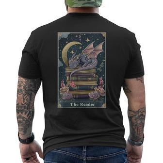 The Reader Tarot Card Book Dragon Romantasy Fantasy Bookish Men's T-shirt Back Print - Thegiftio UK
