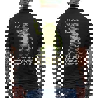 Realistic Frog Resist Protest Peace Sign Activism Men's T-shirt Back Print - Monsterry