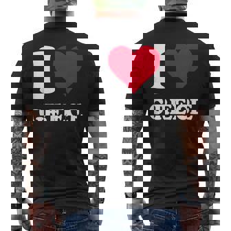 Red Heart I Love Greece Men's T-shirt Back Print | Mazezy