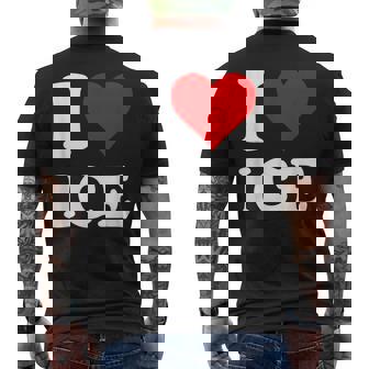 Red Heart I Love Ice Men's T-shirt Back Print - Thegiftio