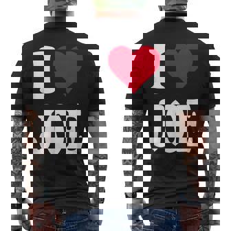 Red Heart I Love Joe Men's T-shirt Back Print | Mazezy