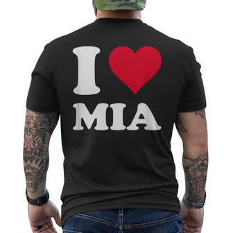 Red Heart I Love Mia Men's T-shirt Back Print - Thegiftio UK