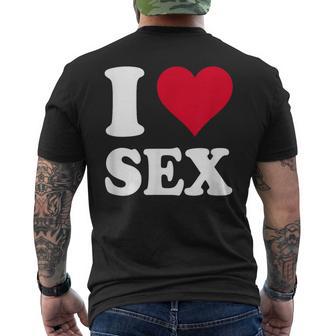 Red Heart I Love Sex Men's T-shirt Back Print - Thegiftio UK