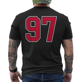 Red White Number 97 Jersey Player Uniform 97 Men's T-shirt Back Print - Thegiftio UK